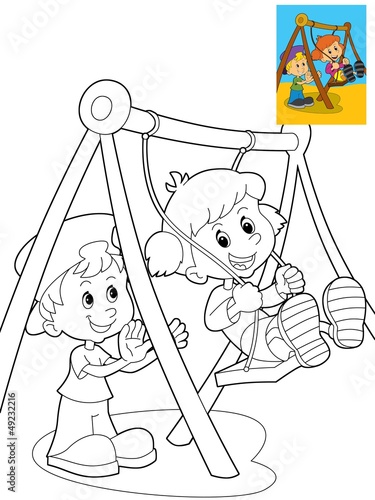 The page with exercises for kids - coloring book