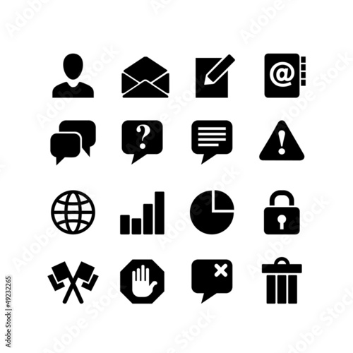 Website Iconset. Communication. 16 icons