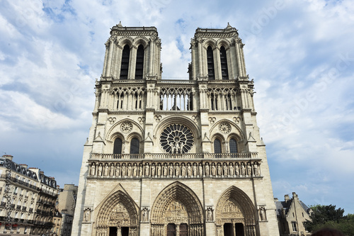The gothic architectural style Notre Dame in Paris