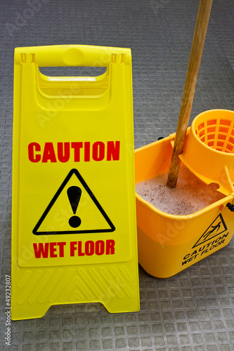 Mopping floor warning sign