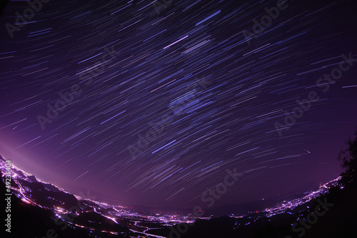 冬の星座と高松市の夜景 #49235404
