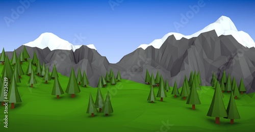 3D Minimalistic Lowpoly Landscape