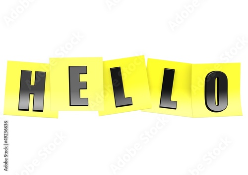 Hello in yellow note
