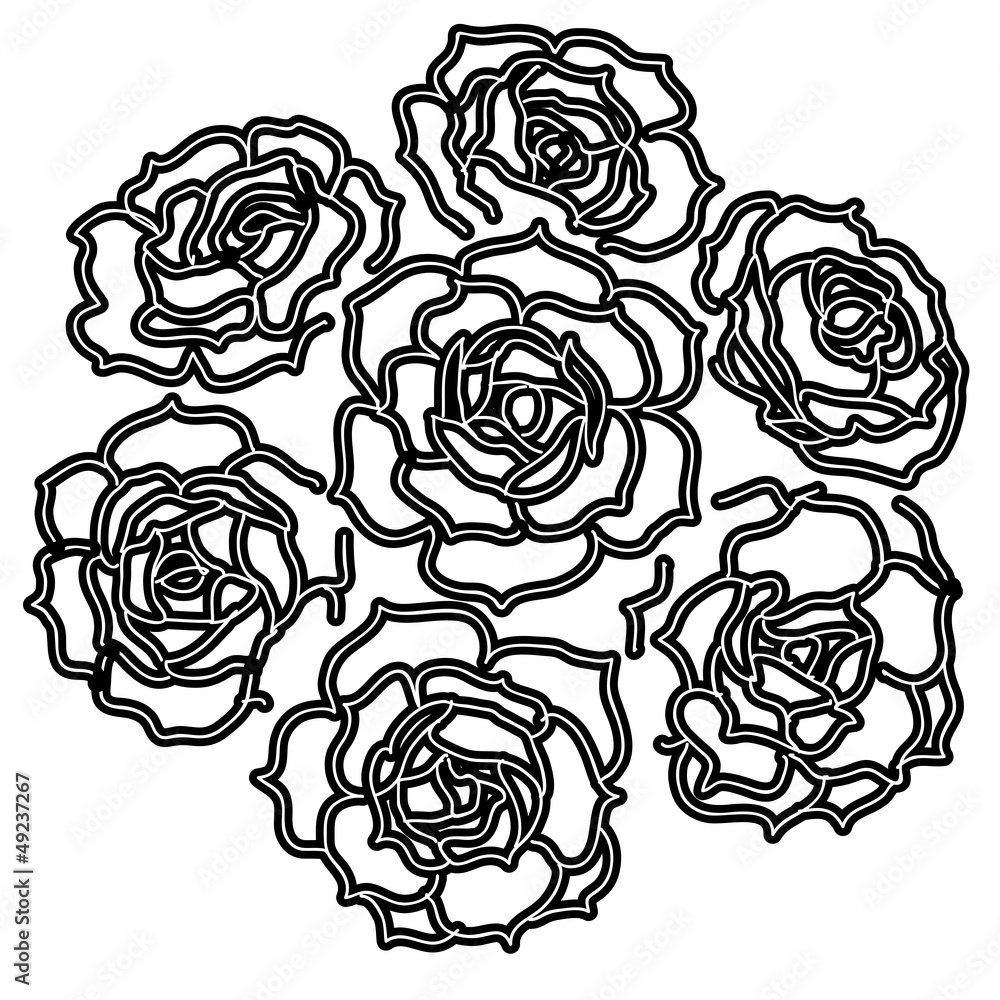 Large bouquet of roses. vector Large bouquet of roses. vector