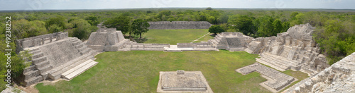 Panoramic view of the Mayan pyramids Edzna. Yucatan. photo