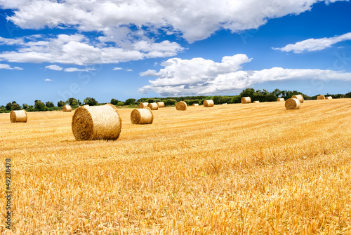 straw bales in irish countryside
