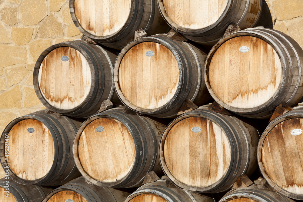 Barrels of wine, Samaniego, Alava, Spain