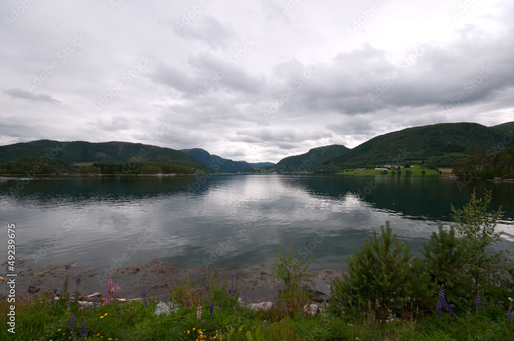 Lofotens landscape with fjords, Norway