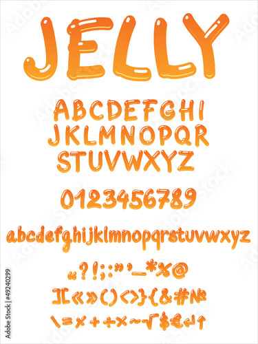 Handwritten jelly font vector on white background