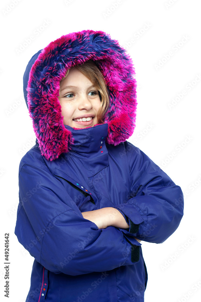 Innocent young girl enjoying cold weather Innocent young girl enjoying cold weather