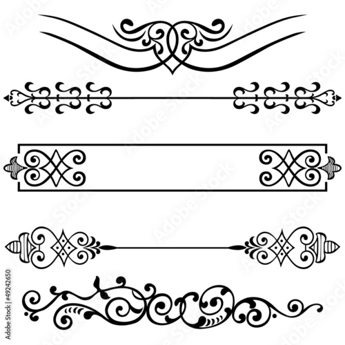 Vector set calligraphic design elements