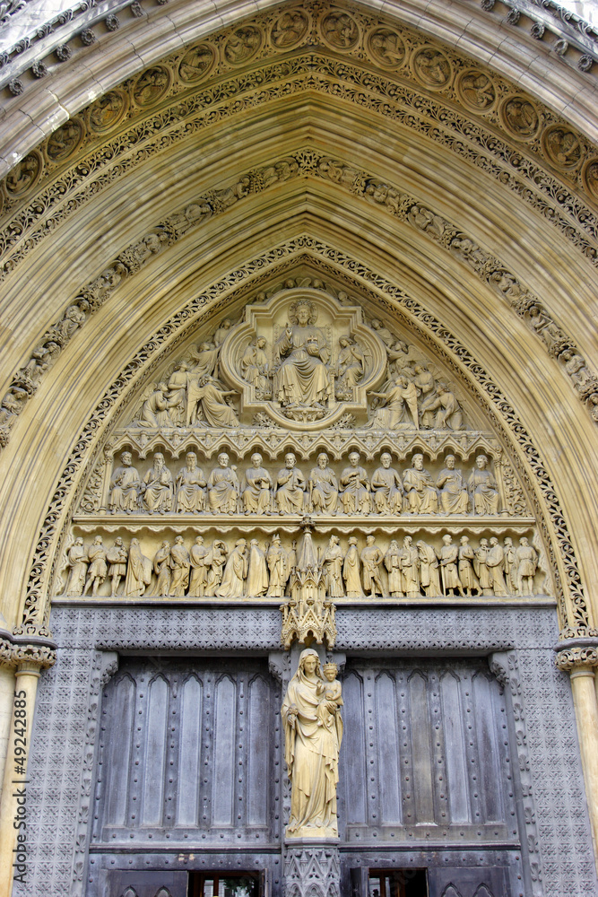 the doorway  to Westminster Abbey