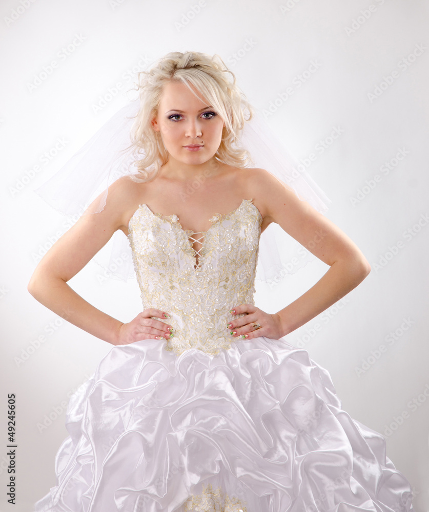 Dissatisfied blonde bride