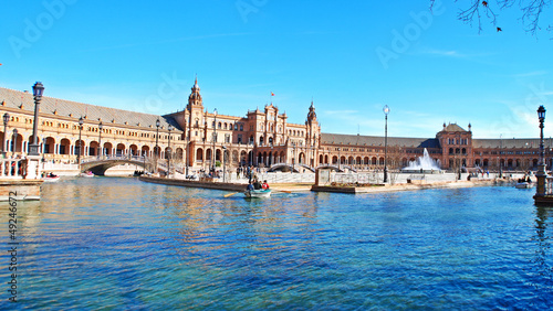 PANORÁMICA. PLAZA DE ESPAÑA DE SEVILLA. ANDALUCÍA