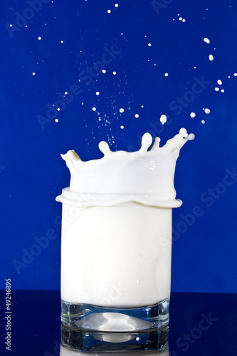 Milk splash in glass