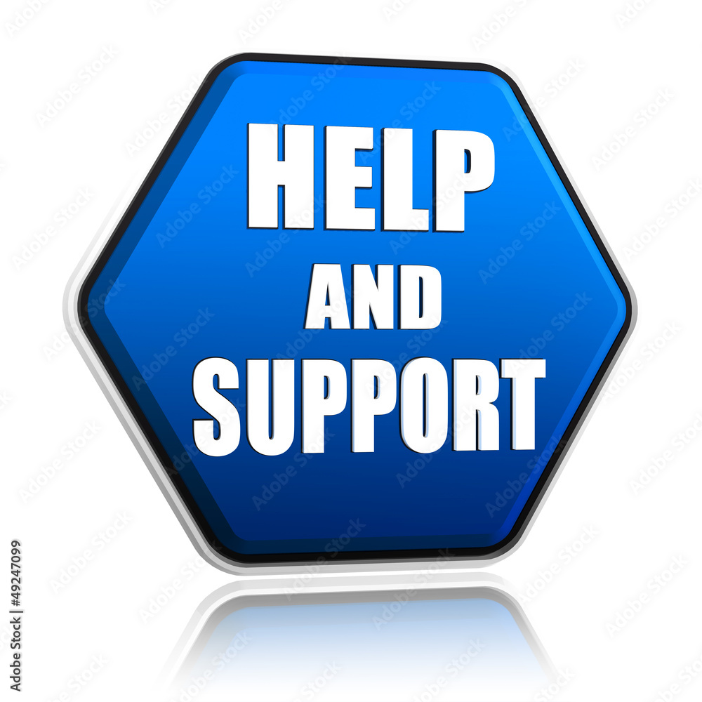 help and support in hexagon button help and support in hexagon button