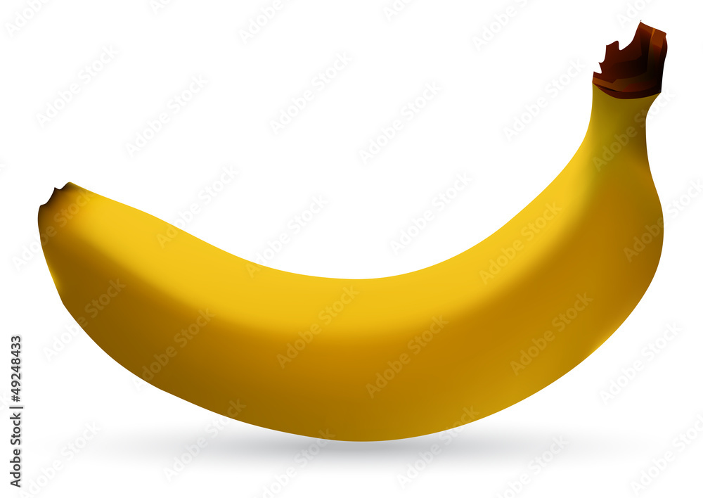 banana against white
