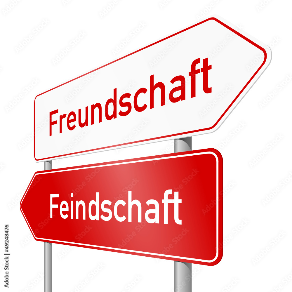 schild lr freundschaft feindschaft I Adobe Stock