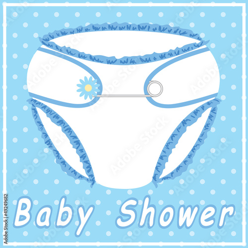 Baby shower card with blue nappy