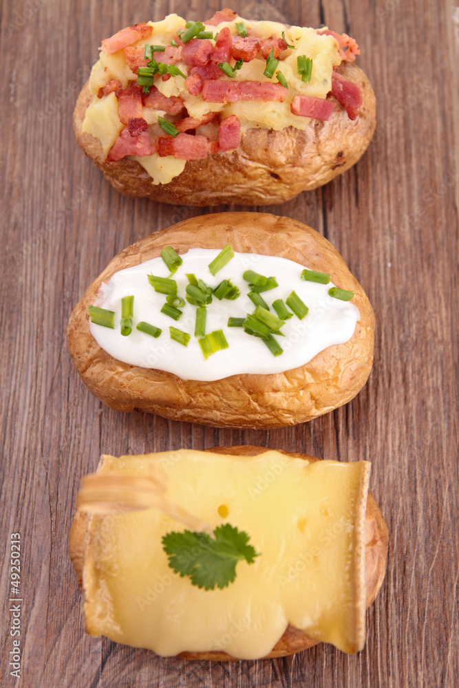 assortment of baked potatoes