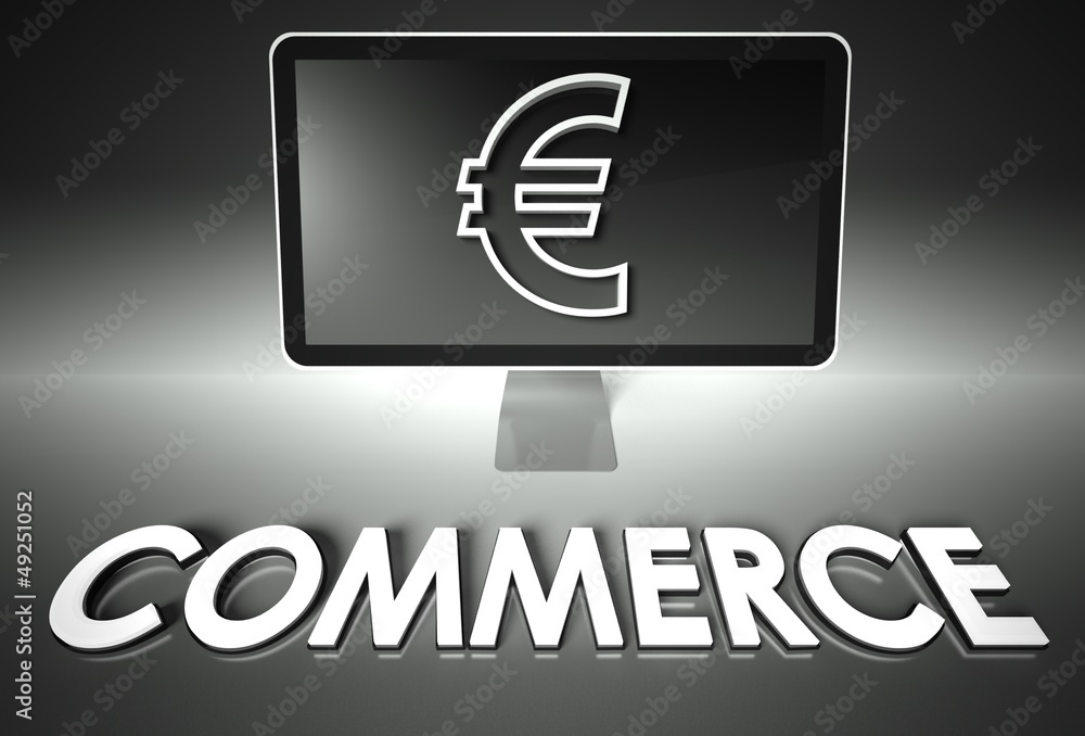 Screen and euro sign, Commerce Screen and euro sign, Commerce