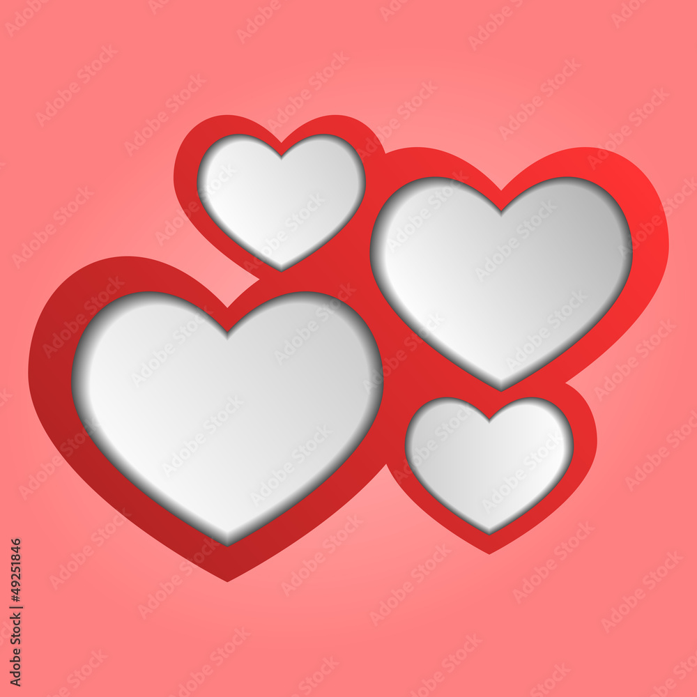 Abstract web design hearts. Red.
