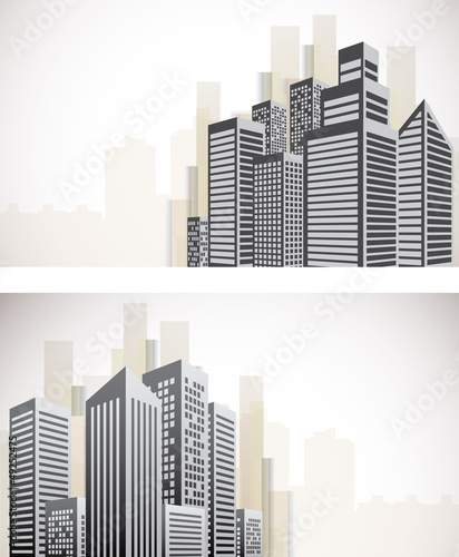 Set of cityscape banners