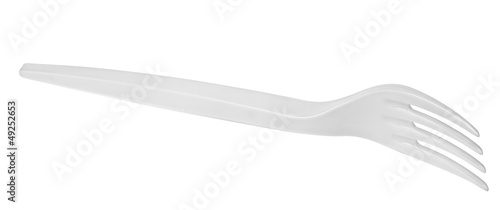 plastic fork isolated on a white background