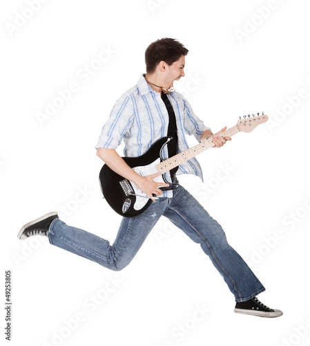 Musician jumping