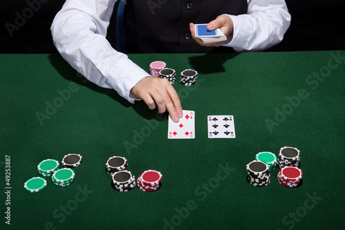 Croupier dealing cards