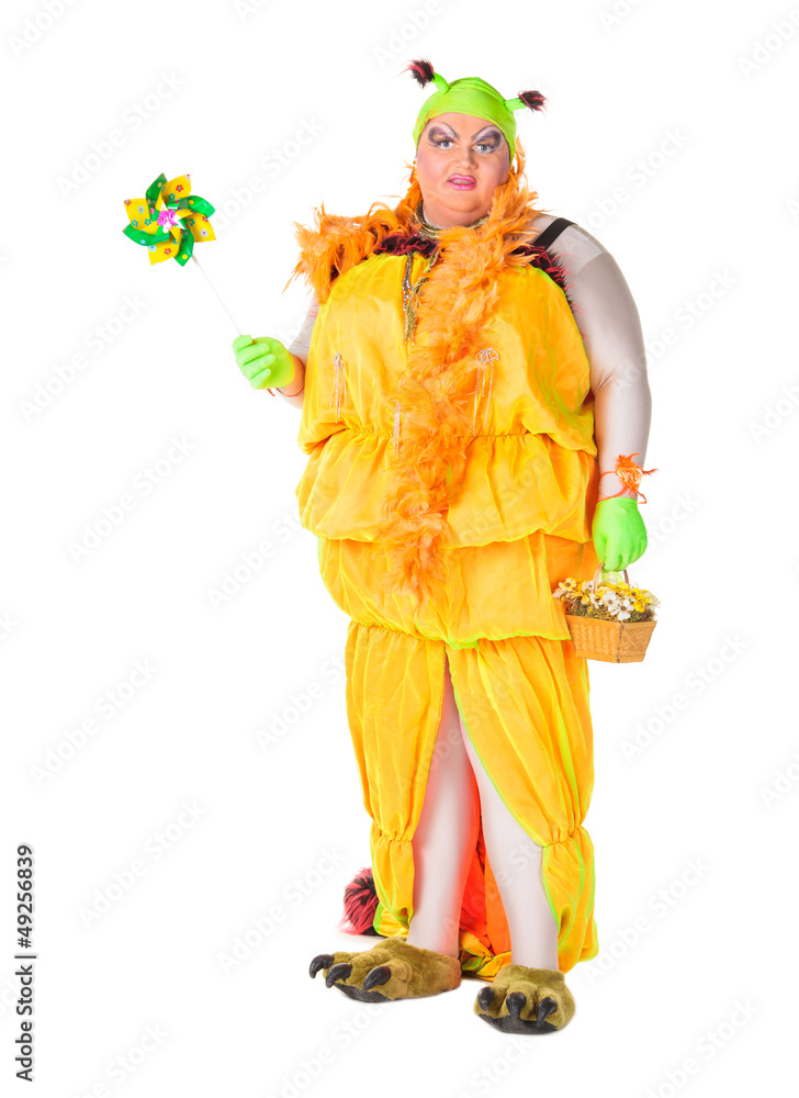 Cheerful man, Drag Queen, in a Female Suit Cheerful man, Drag Queen, in a Female Suit