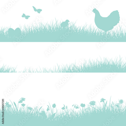 3 Meadow Header Hen Retro