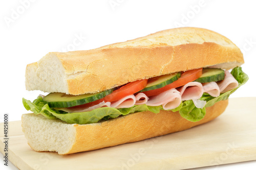 Baguette mit Schinken