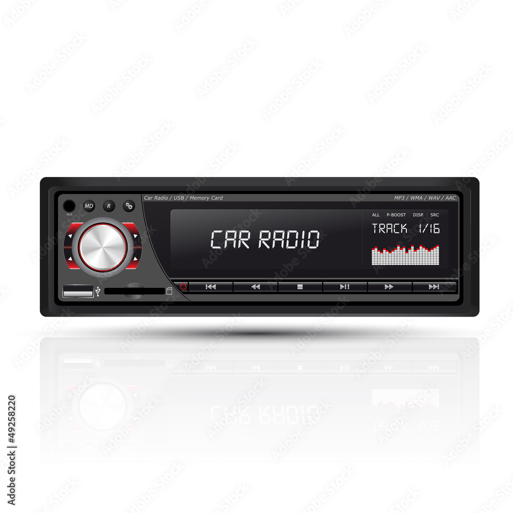 Fototapeta premium Car radio red