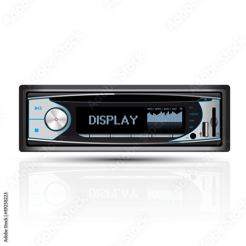 Car radio blue