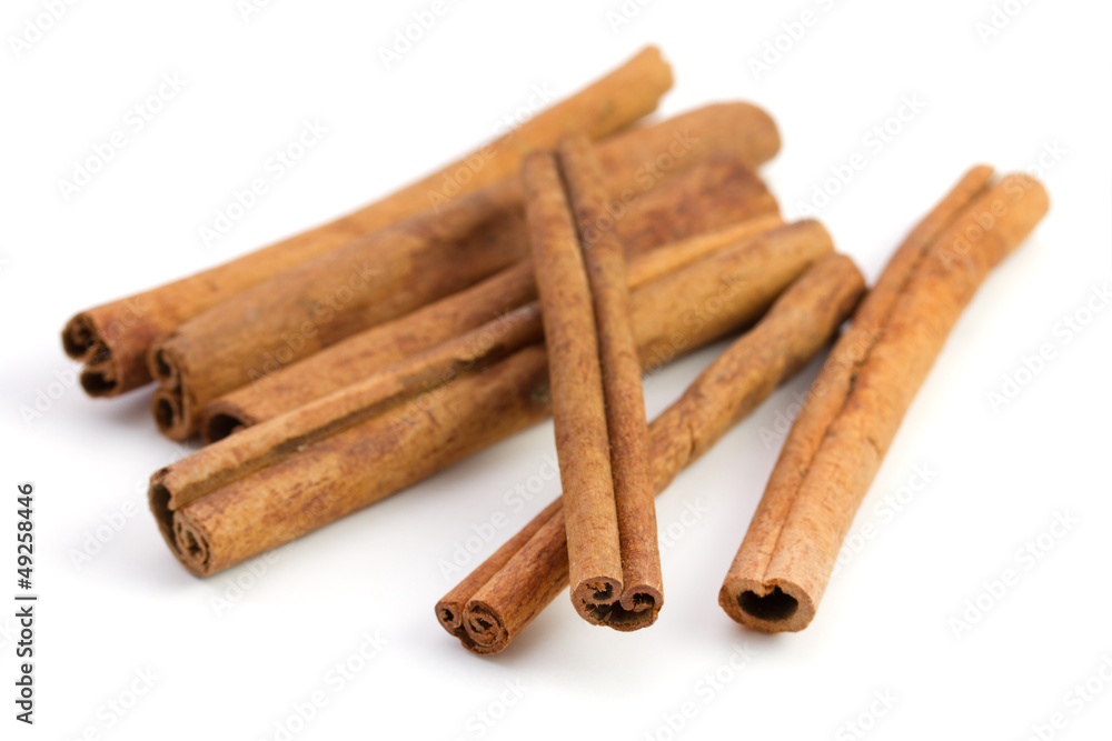 cinnamon on white background cinnamon on white background