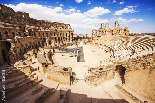 Ruins of the largest colosseum in in North Africa. El Jem,Tunisi