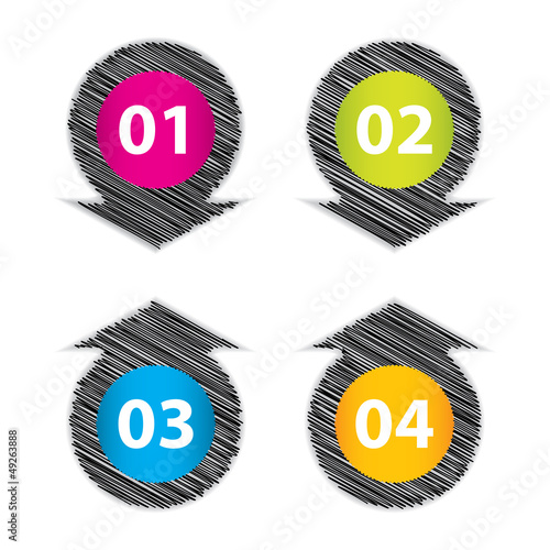 set of four special label with sketch design