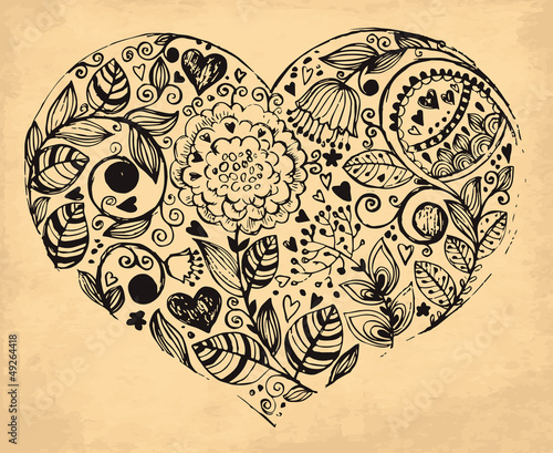 Vector hand drawn heart