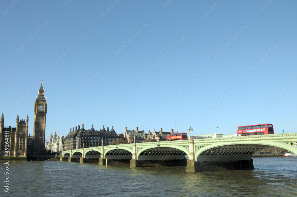 Big Ben, Westminster Bridge and River Thames