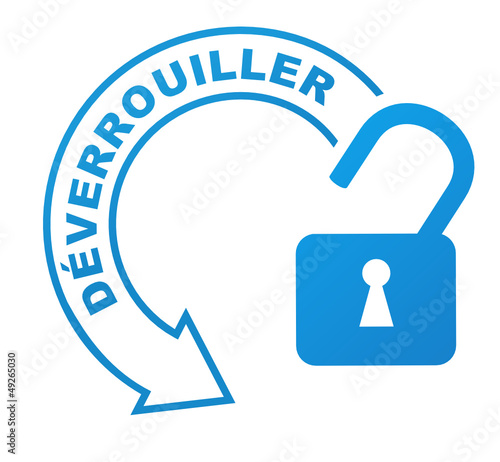 déverrouiller sur symbole bleu