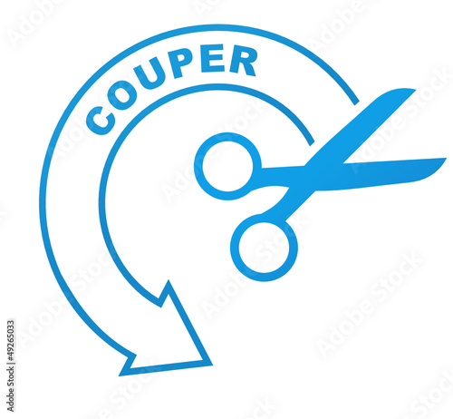 couper sur symbole bleu