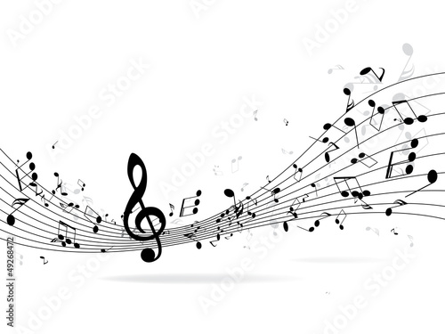 Abstract music background with notes