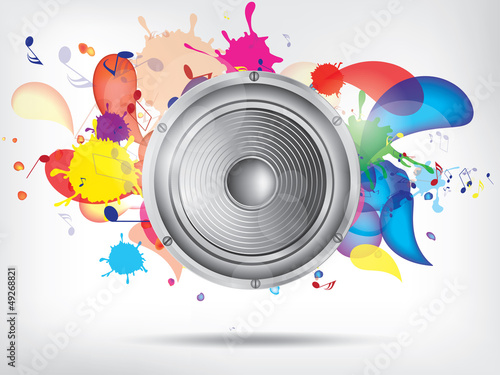 Music background with subwoofer