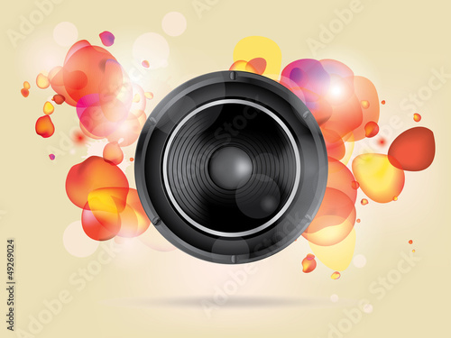 Music background with subwoofer