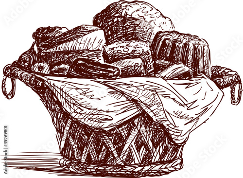 basket with pastries