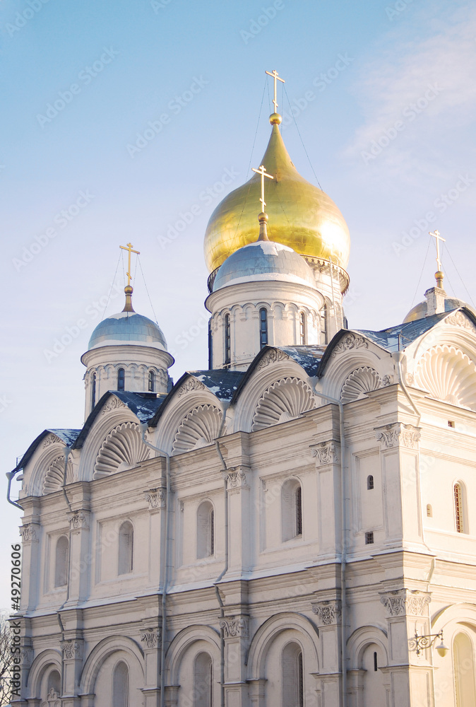 Arkhangel's church in winter. Moscow Kremlin.