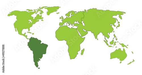 South America World map