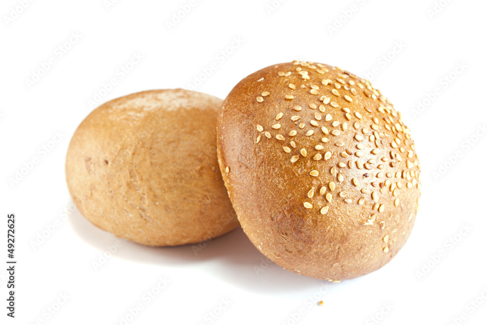 two rolls on a white background two rolls on a white background