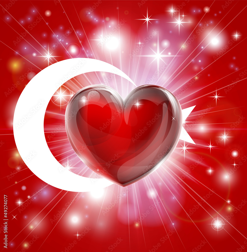 Love Turkey flag heart background Love Turkey flag heart background